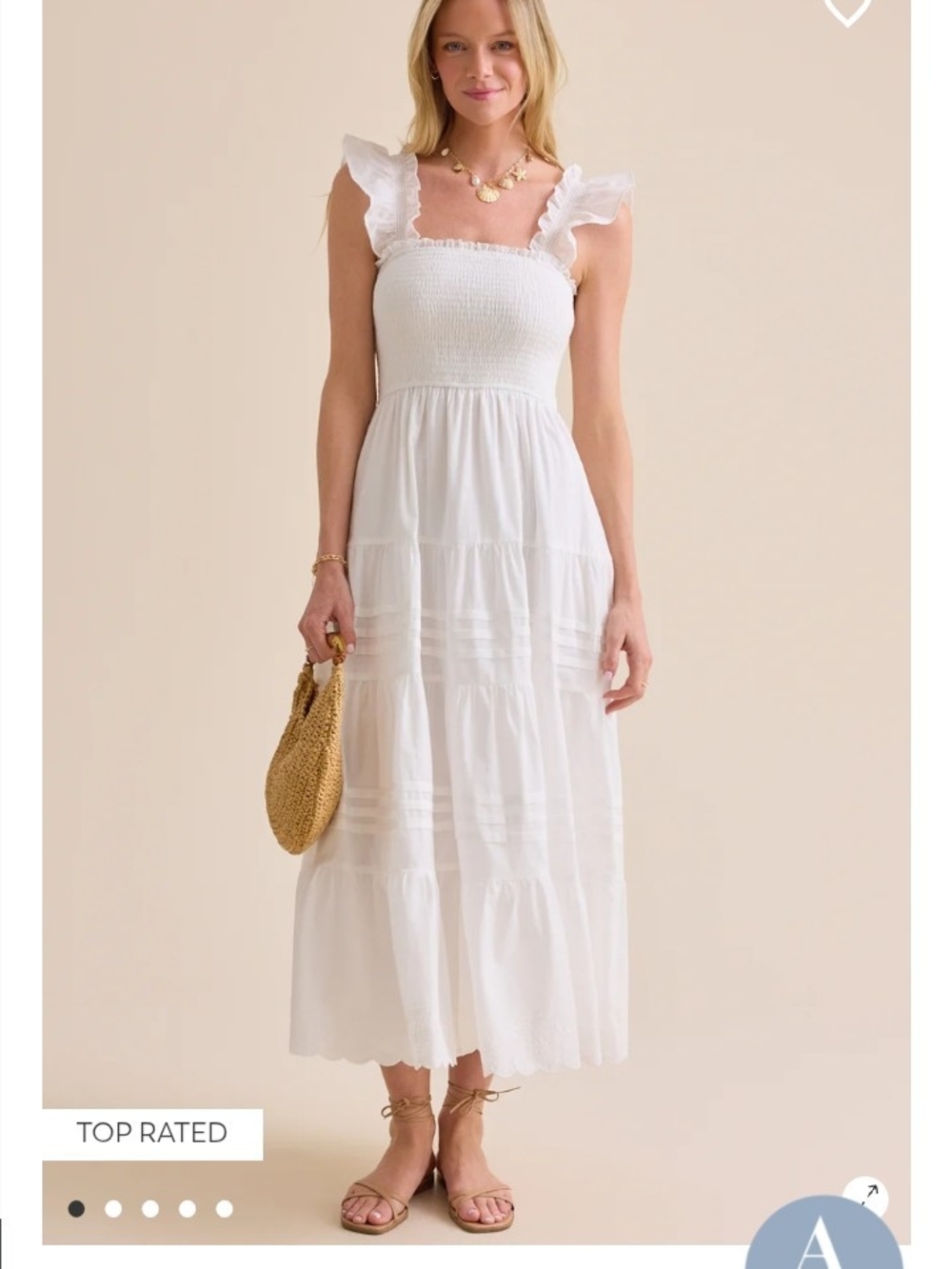 Altard State Dress Nwt Ruffle Strap Smocked Maxi Dress
